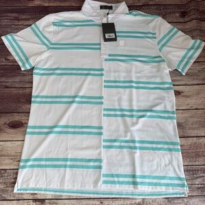 G FORE G/Fore Mens XXL/2XL Tech Polo Shirt Golf Striped NEW 1023